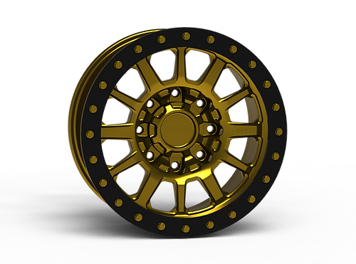 G600 Gold Beadlock Wheel 17x9 8x180mm -12mm Offset