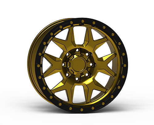 G700 Gold Simulated Beadlock Wheel 20x9 8x6.5 +12mm Offset