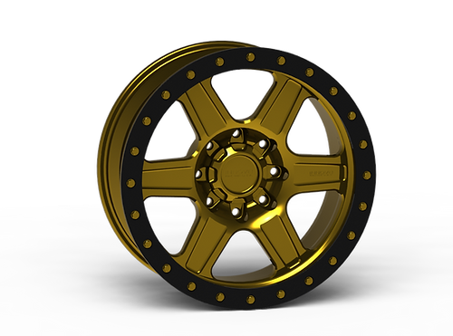 G400 Gold Simulated Beadlock Wheel 20x10 8x180mm +0mm Offset