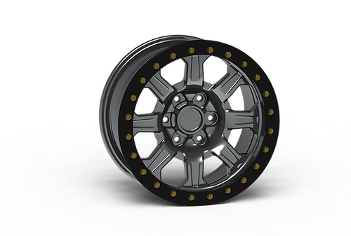 G500 Polished Simulated Beadlock Wheel 15x7 6x5.5 -6mm Offset