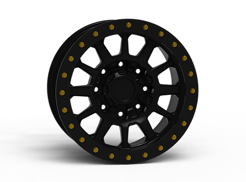 G600 Black Simulated Beadlock Wheel 17x8.5 8x6.5 +6mm Offset