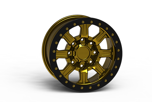 G500 Gold Beadlock Wheel 17x9 8x170mm -12mm Offset