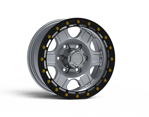 G400 Polished Simulated Beadlock Wheel 15x7 5x4.5 -6mm Offset