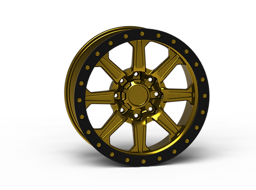 G500 Gold Simulated Beadlock Wheel 20x9 8x180mm +12mm Offset