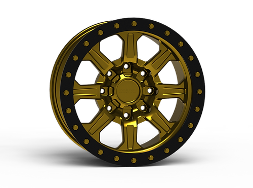 G500 Gold Simulated Beadlock Wheel 18x9 8x170mm +12mm Offset